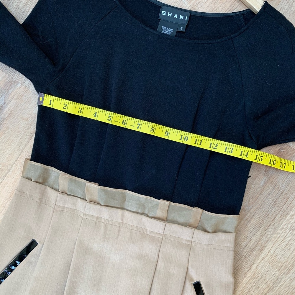 Shani | Black and Tan Mid-length Dress - Picture 11 of 12
